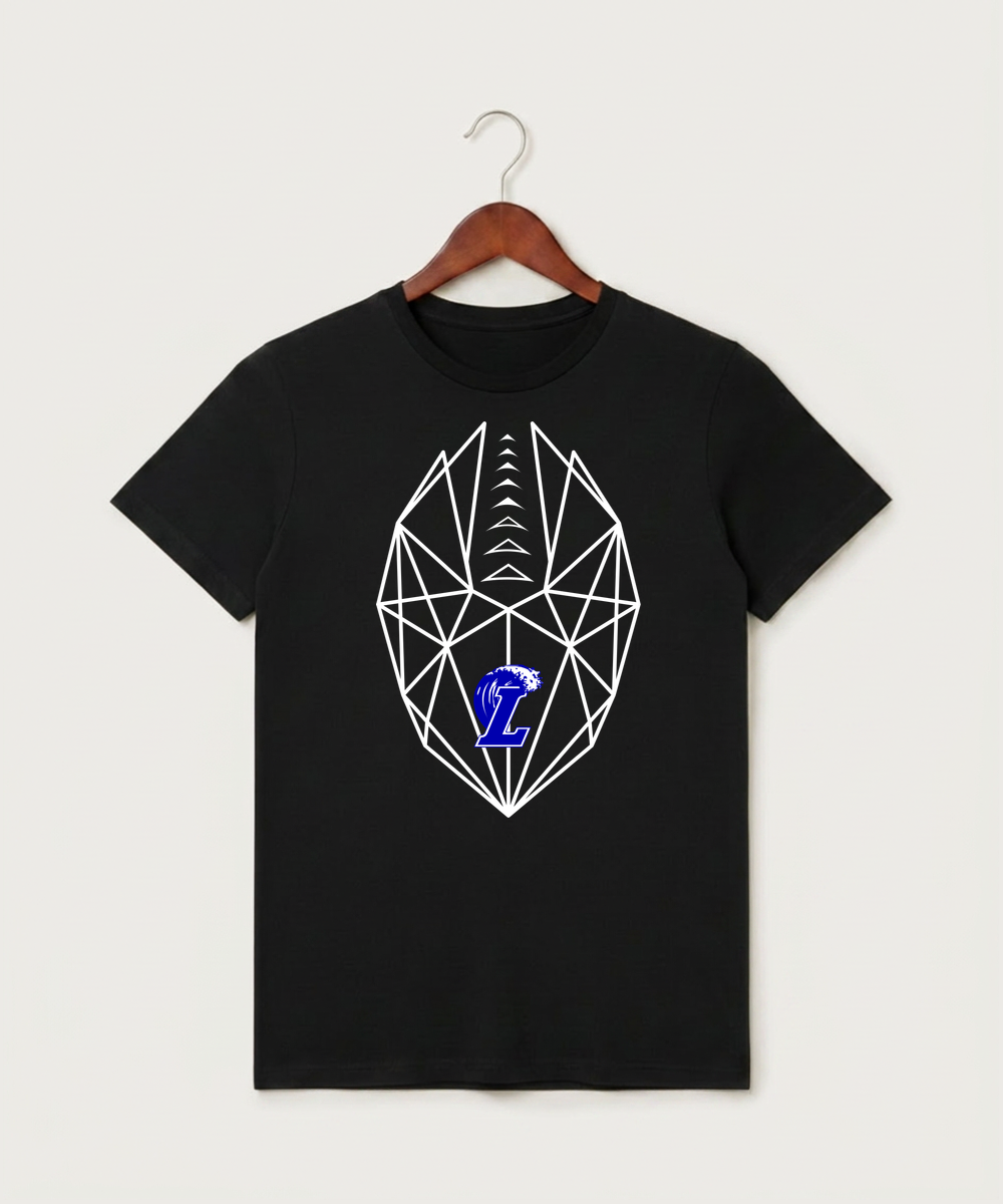 Lakeview High School Football (Boys) - Black T-Shirt - Full Front