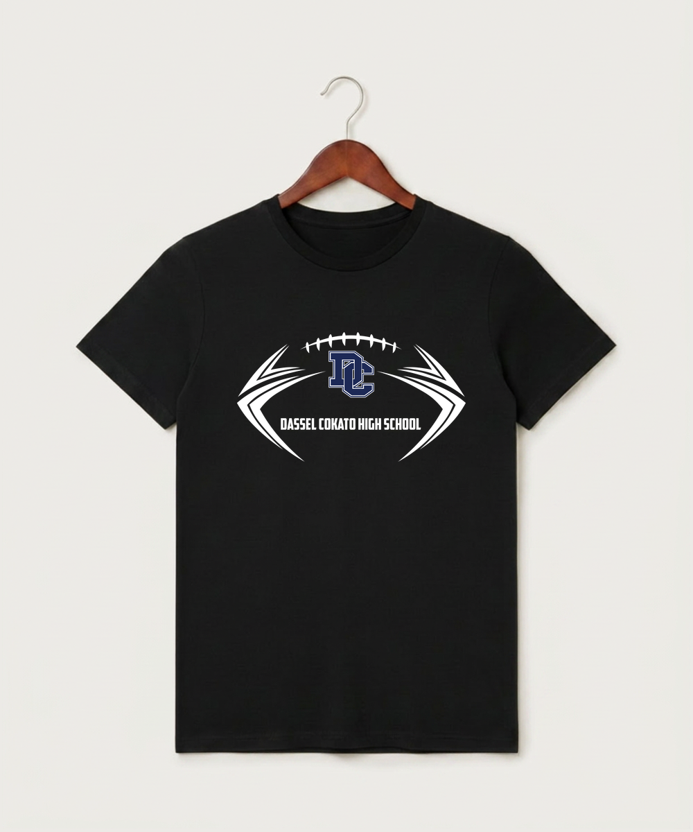 Dassel Cokato High School Football (Boys) - Black T-Shirt - Full Front