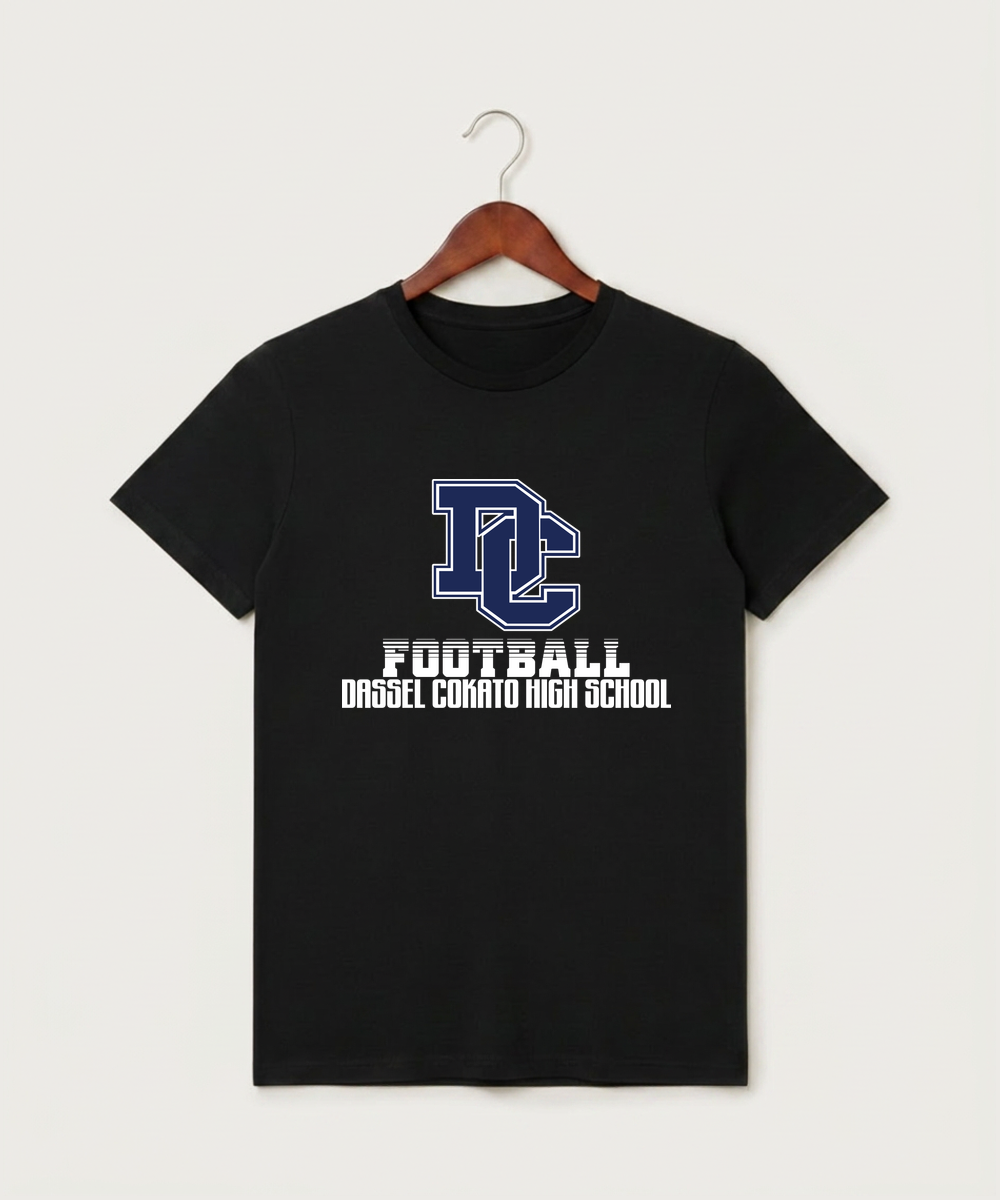 Dassel Cokato High School Football (Boys) - Black T-Shirt - Full Front