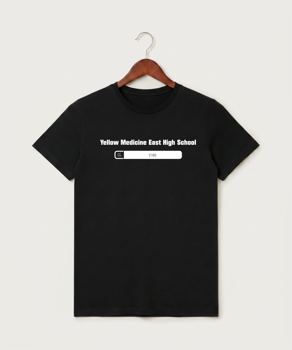 Yellow Medicine East High School Athletics - Black T-Shirt - Full Front