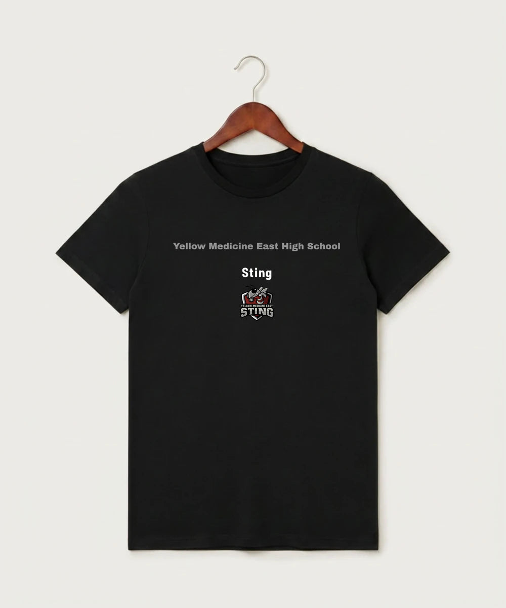 Yellow Medicine East High School Athletics - Black T-Shirt - Full Front
