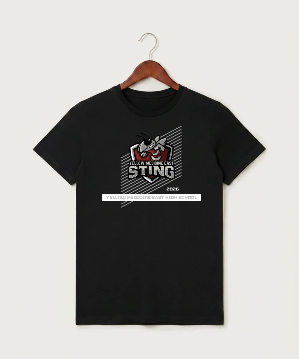 Yellow Medicine East High School Athletics - Black T-Shirt - Full Front