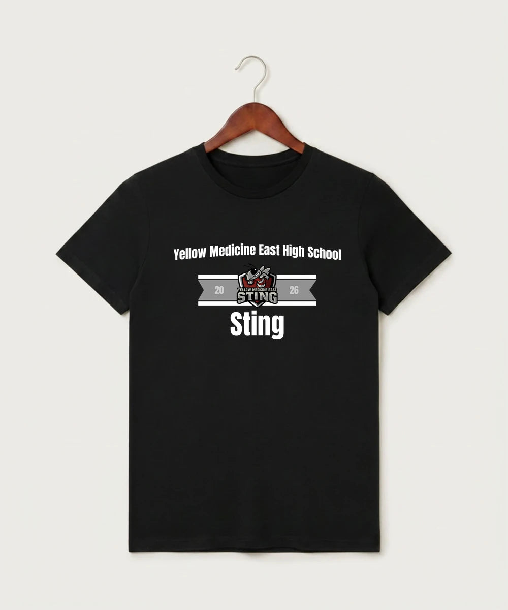 Yellow Medicine East High School Athletics - Black T-Shirt - Full Front