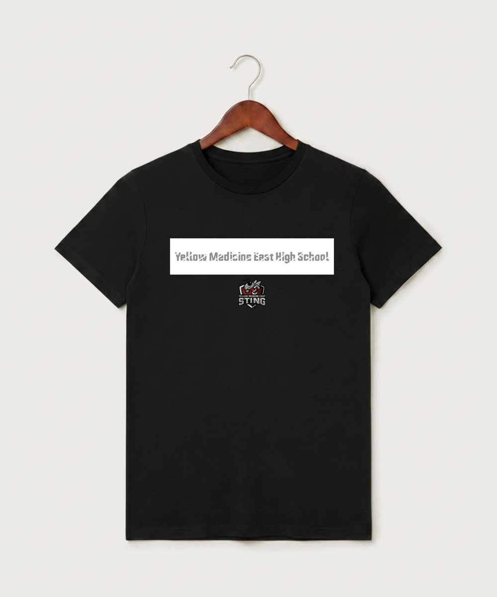 Yellow Medicine East High School Athletics - Black T-Shirt - Full Front