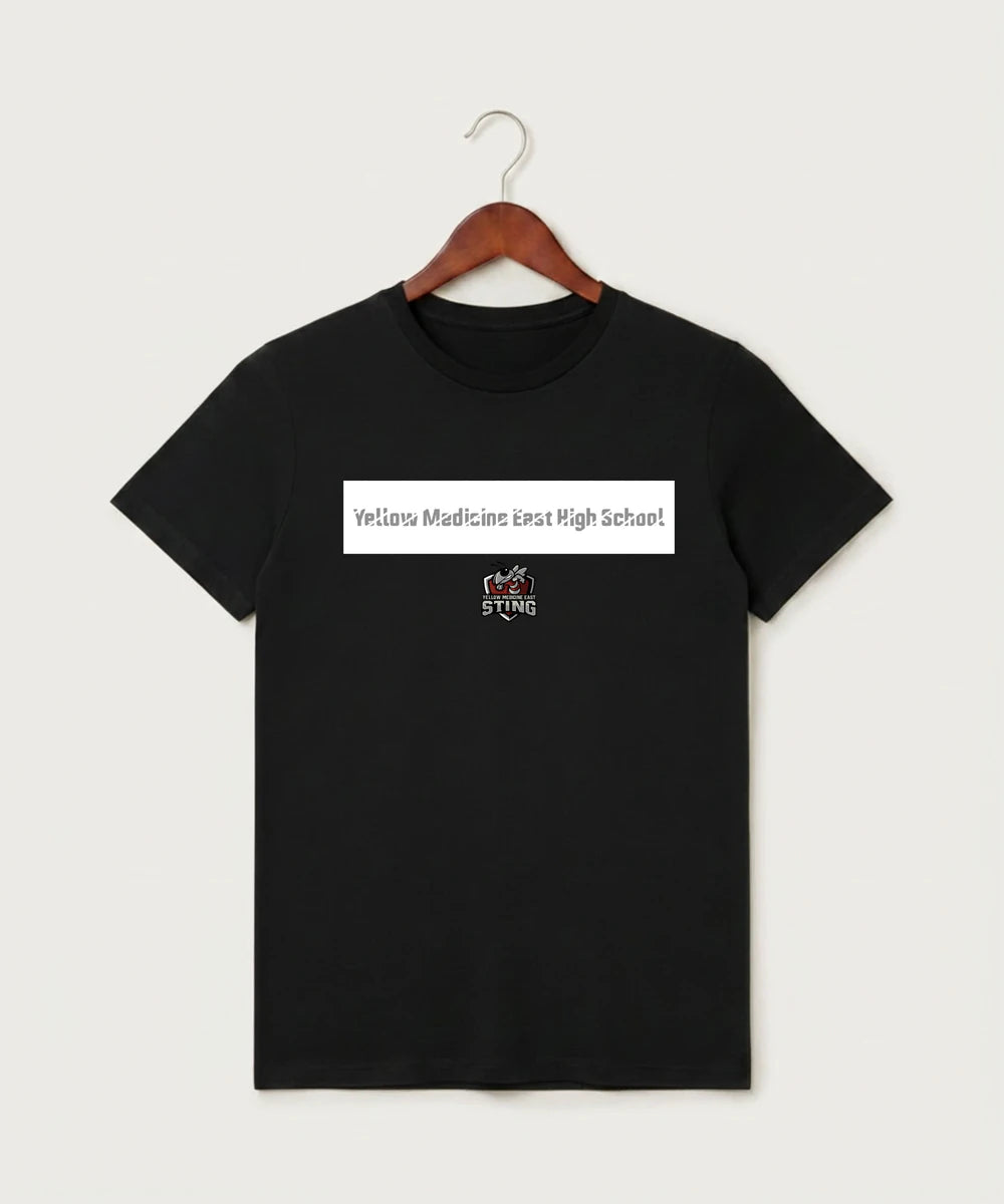 Yellow Medicine East High School Athletics - Black T-Shirt - Full Front