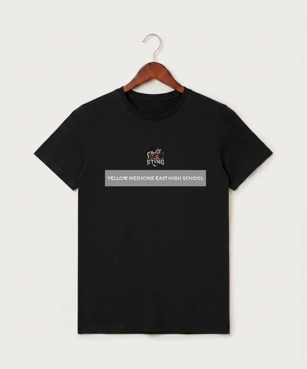 Yellow Medicine East High School Athletics - Black T-Shirt - Full Front