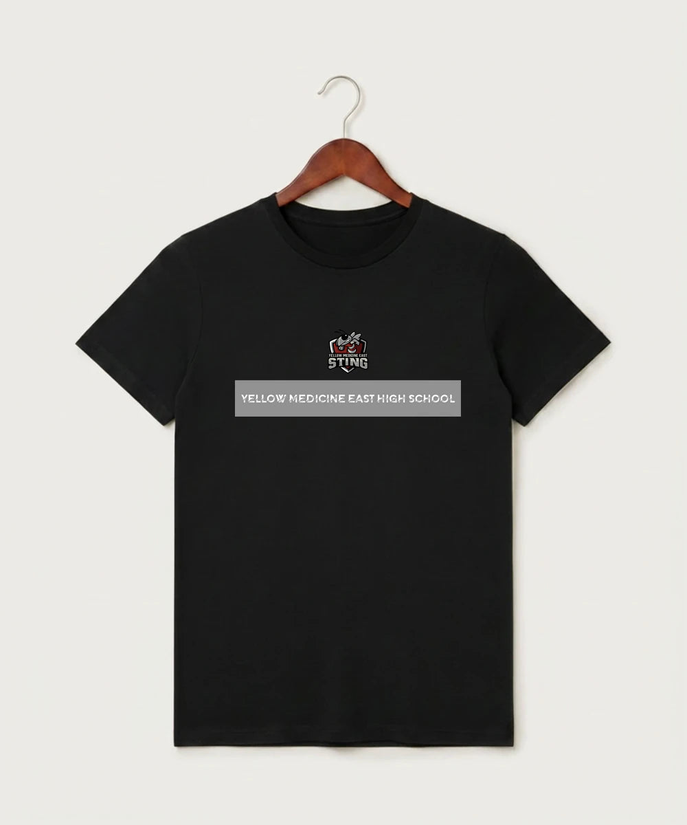 Yellow Medicine East High School Athletics - Black T-Shirt - Full Front