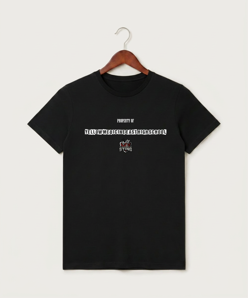 Yellow Medicine East High School Athletics - Black T-Shirt - Full Front