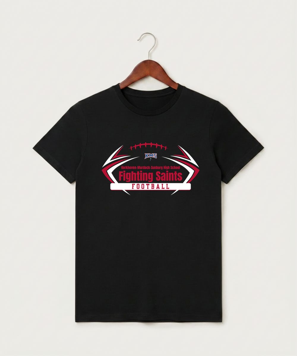 Kerkhoven-Murdock-Sunburg High School Football (Boys) - Black T-Shirt - Full Front