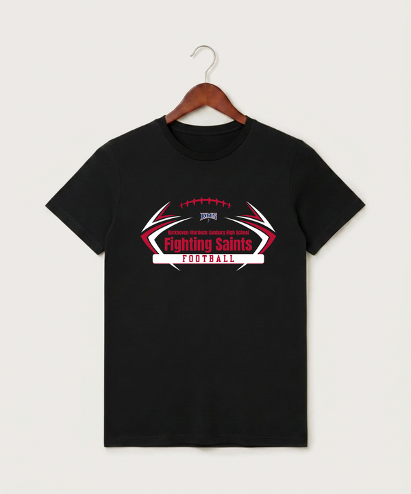 Kerkhoven-Murdock-Sunburg High School Football (Boys) - Black T-Shirt - Full Front
