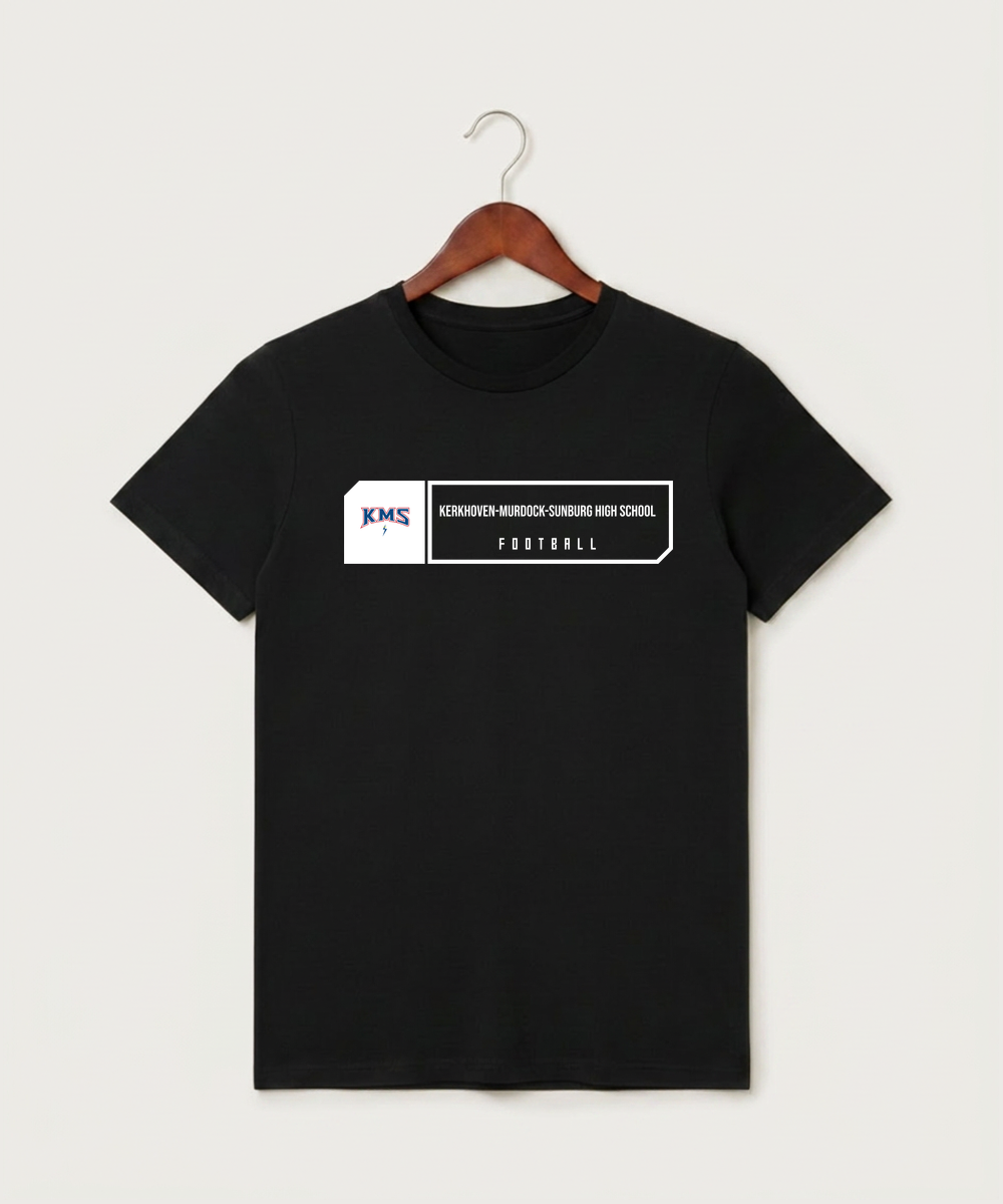 Kerkhoven-Murdock-Sunburg High School Football (Boys) - Black T-Shirt - Full Front