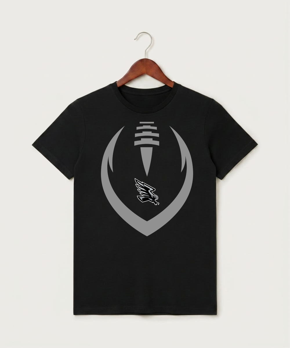 Red Rock Central High School Football (Boys) - Black T-Shirt - Full Front