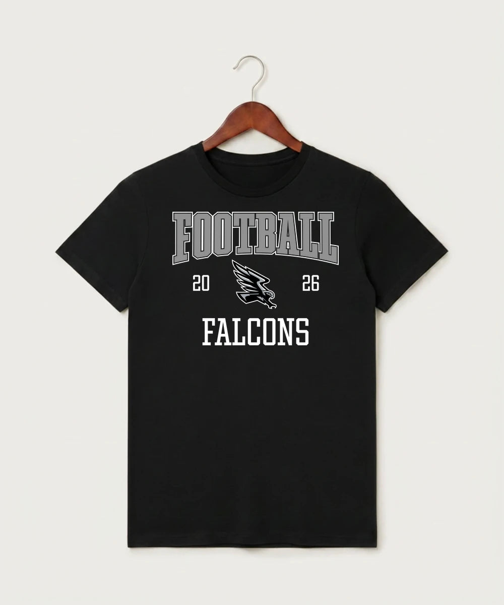 Red Rock Central High School Football (Boys) - Black T-Shirt - Full Front