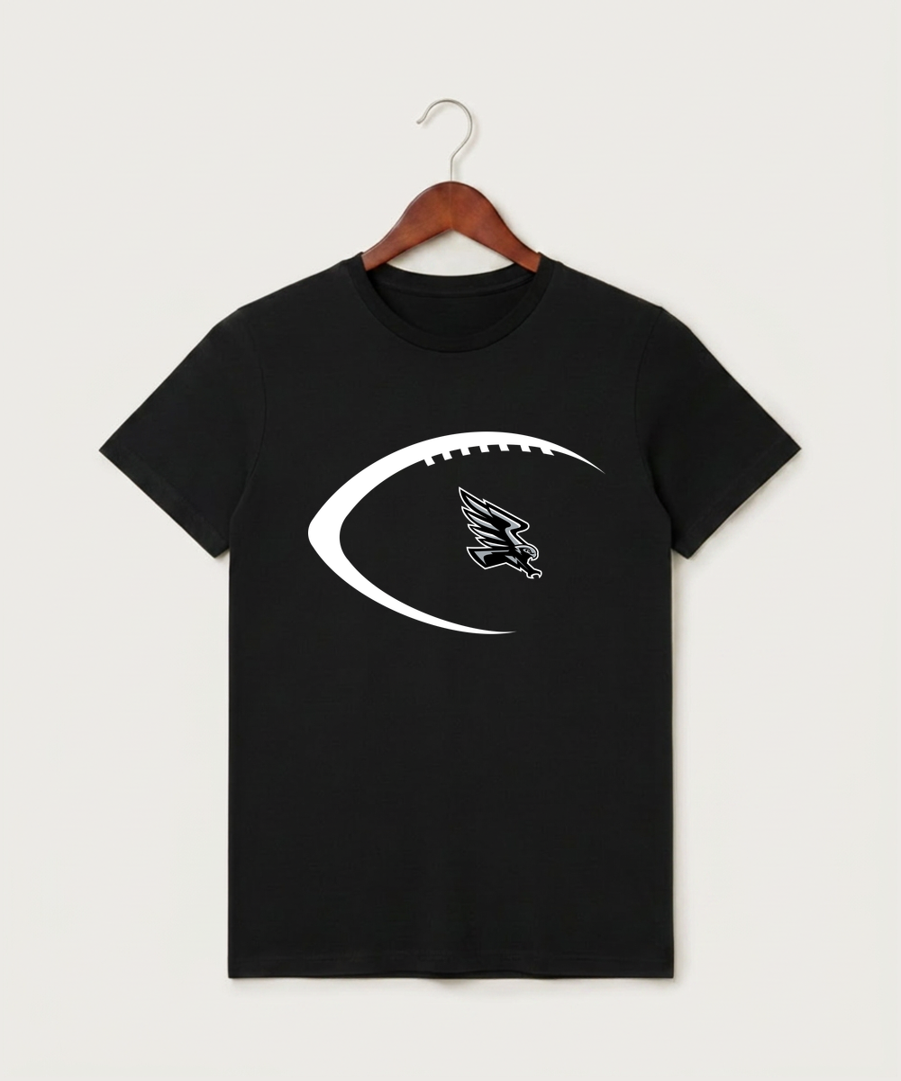 Red Rock Central High School Football (Boys) - Black T-Shirt - Full Front