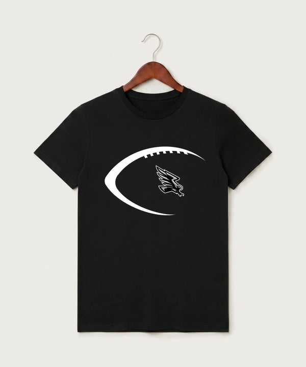Red Rock Central High School Football (Boys) - Black T-Shirt - Full Front