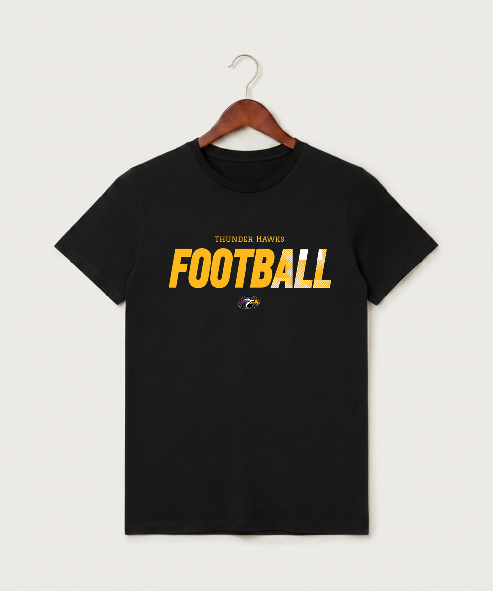 Montevideo High School Football (Boys) - Black T-Shirt - Full Front