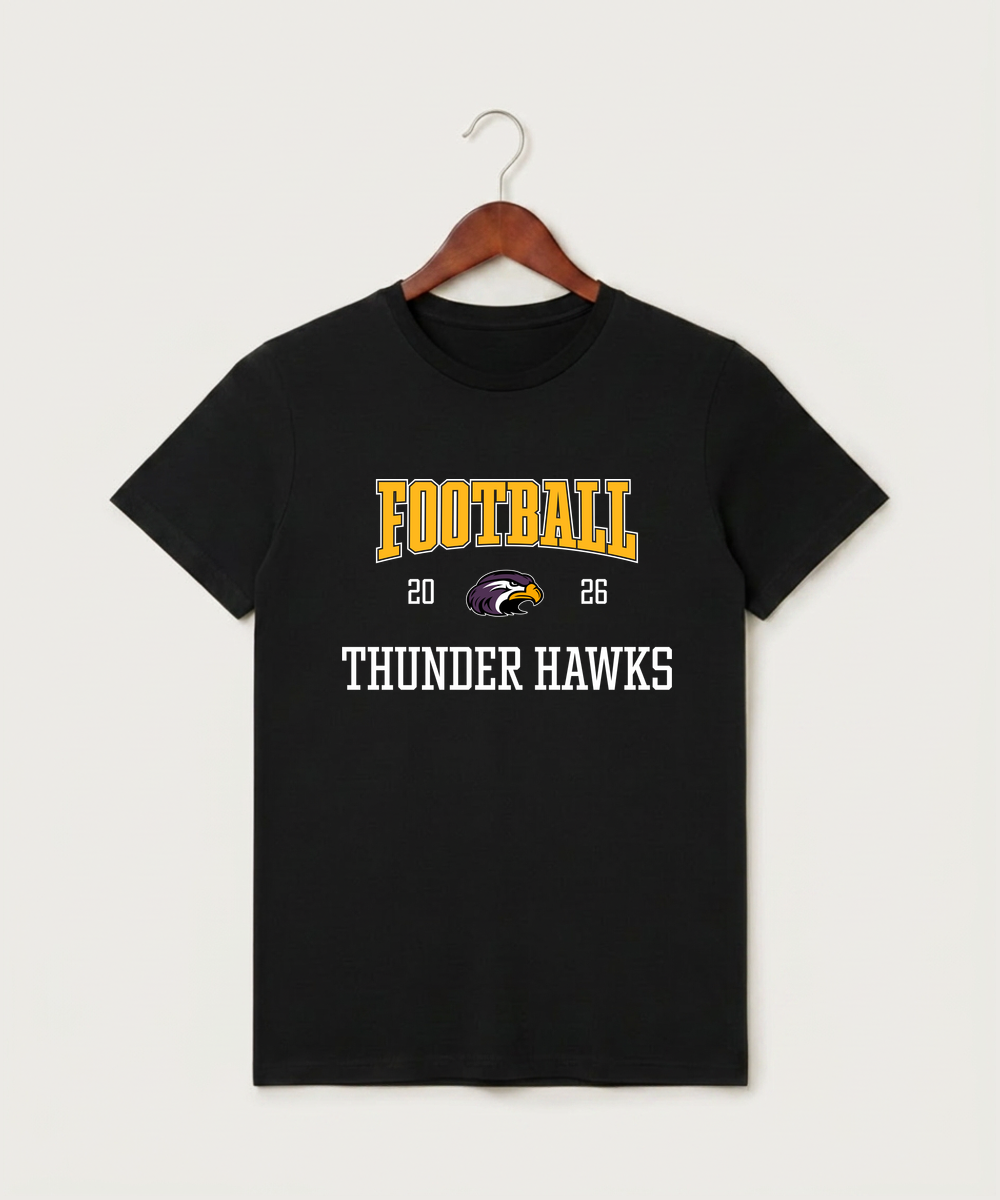 Montevideo High School Football (Boys) - Black T-Shirt - Full Front