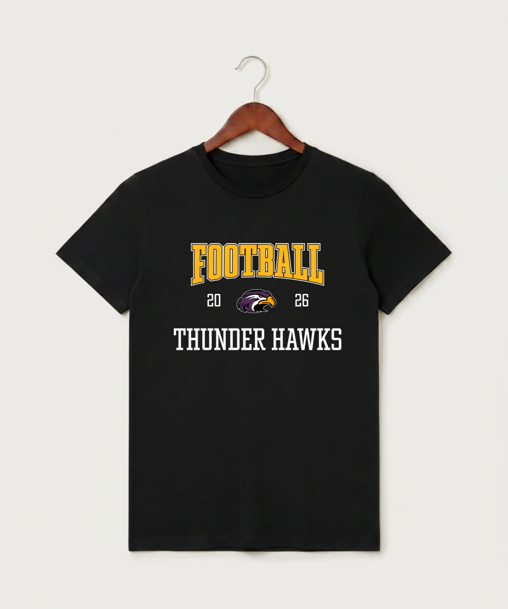 Montevideo High School Football (Boys) - Black T-Shirt - Full Front
