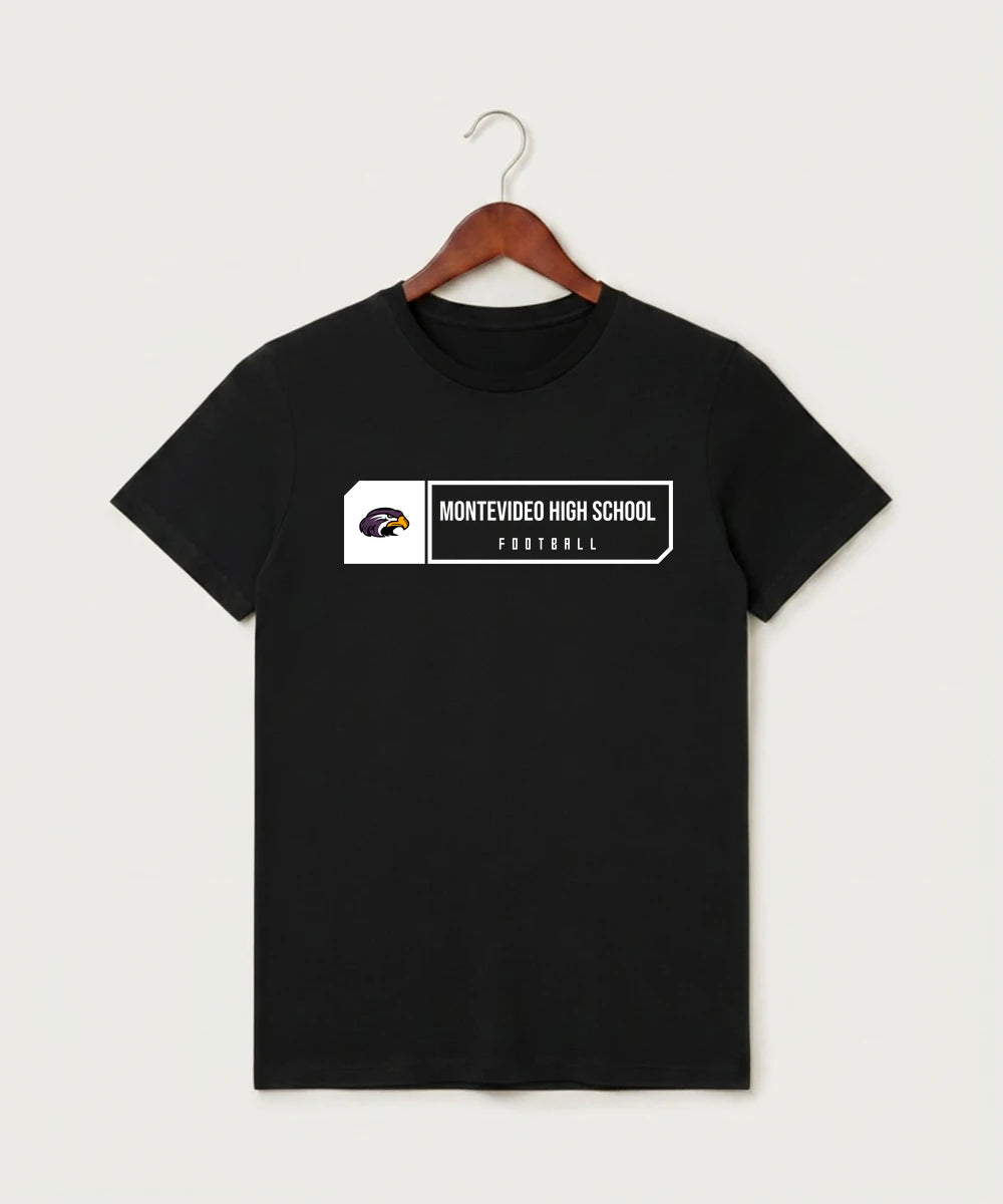 Montevideo High School Football (Boys) - Black T-Shirt - Full Front