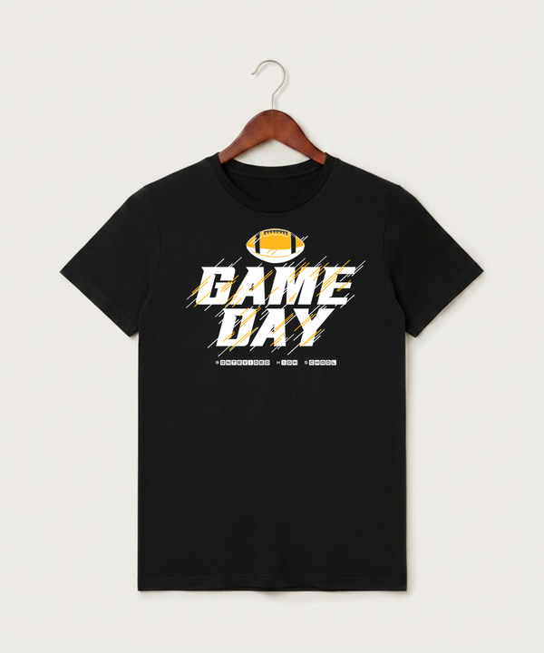 Montevideo High School Football (Boys) - Black T-Shirt - Full Front