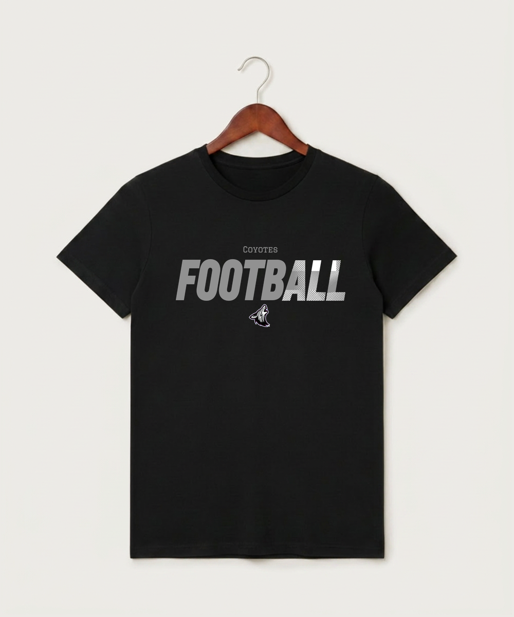 Heron Lake-Okabena High School Football (Boys) - Black T-Shirt - Full Front