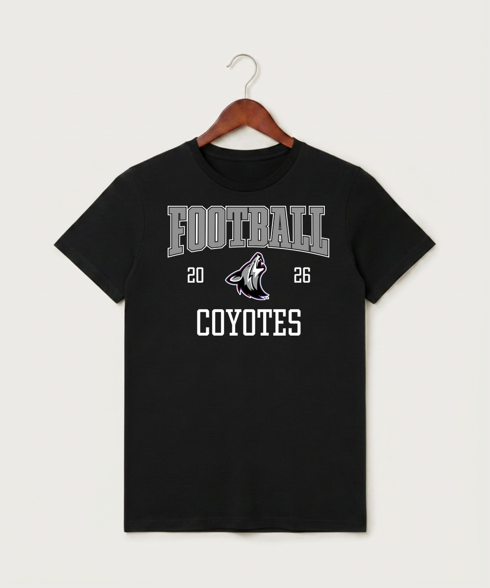 Heron Lake-Okabena High School Football (Boys) - Black T-Shirt - Full Front