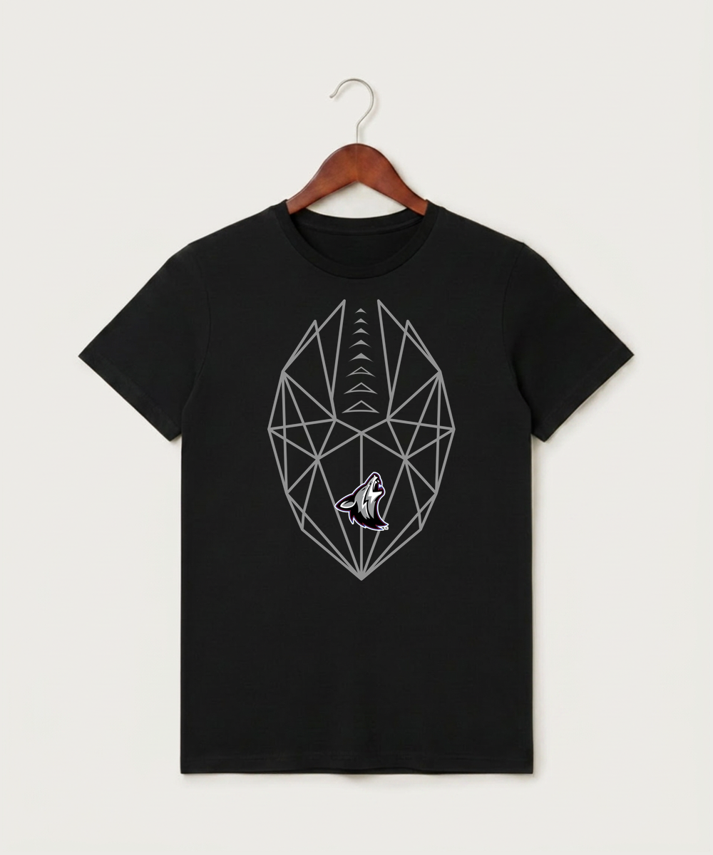 Heron Lake-Okabena High School Football (Boys) - Black T-Shirt - Full Front