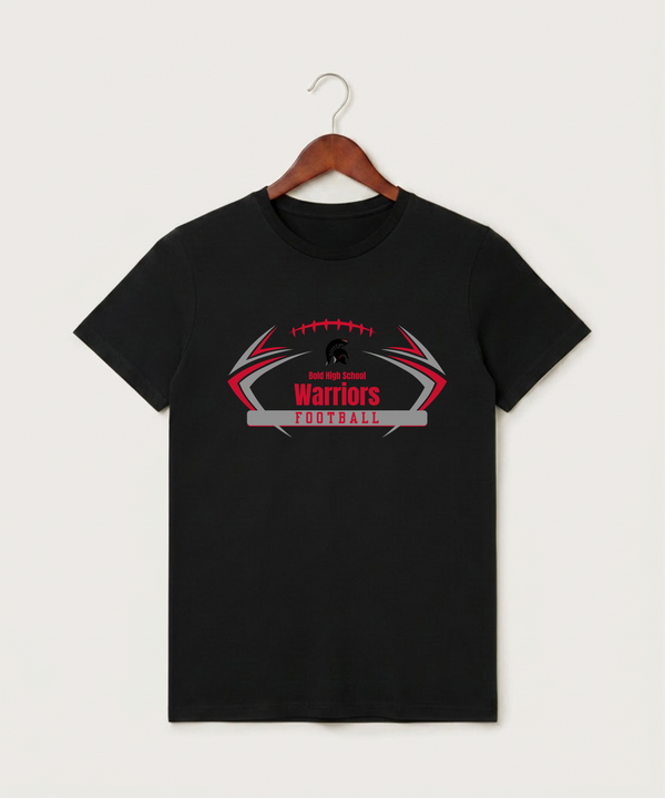 Bold High School Football (Boys) - Black T-Shirt - Full Front