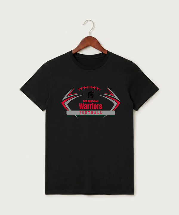 Bold High School Football (Boys) - Black T-Shirt - Full Front