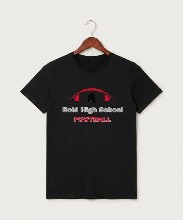 Bold High School Football (Boys) - Black T-Shirt - Full Front