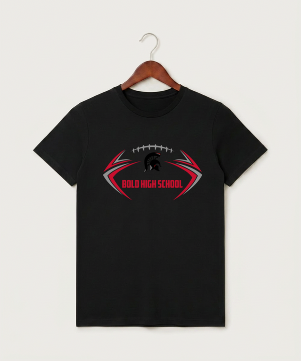 Bold High School Football (Boys) - Black T-Shirt - Full Front