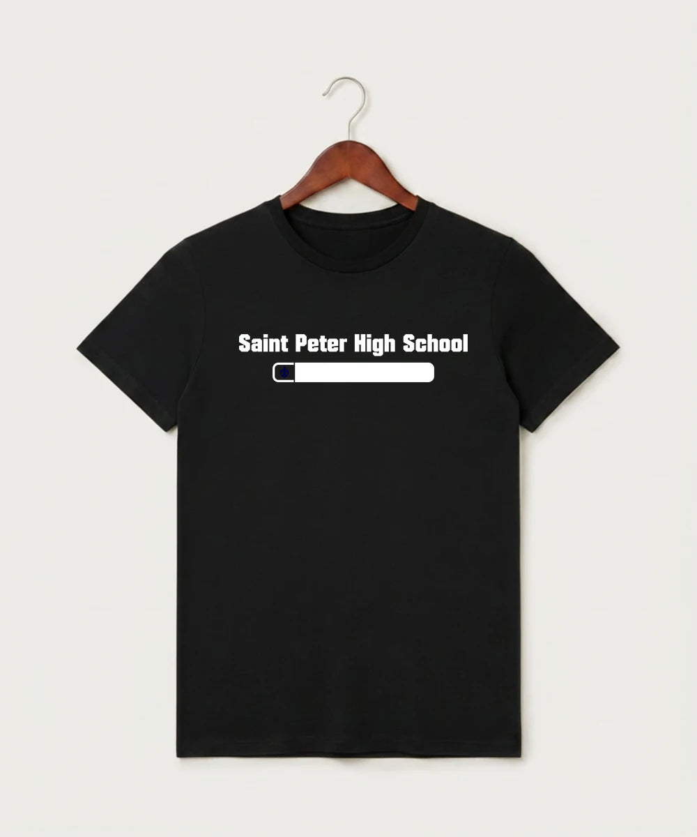 Saint Peter High School Athletics - Black T-Shirt - Full Front