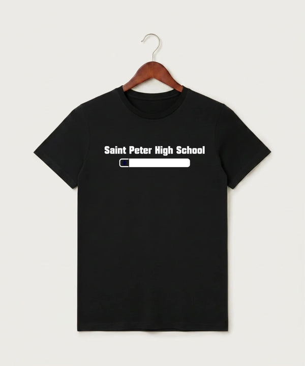 Saint Peter High School Athletics - Black T-Shirt - Full Front