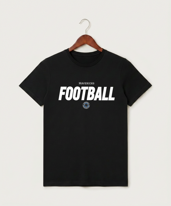 Martin County West High School Football (Boys) - Black T-Shirt - Full Front