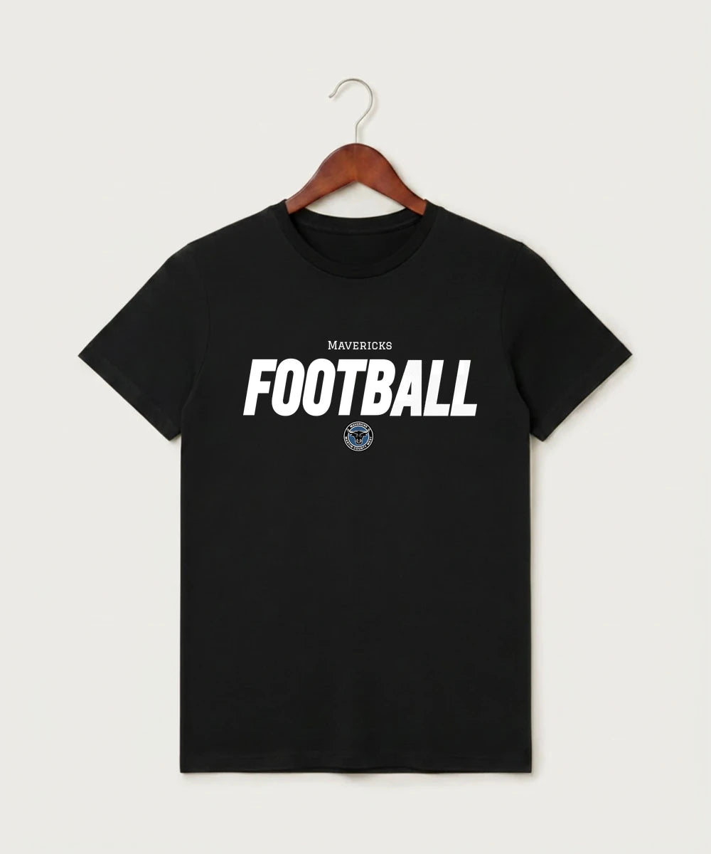 Martin County West High School Football (Boys) - Black T-Shirt - Full Front