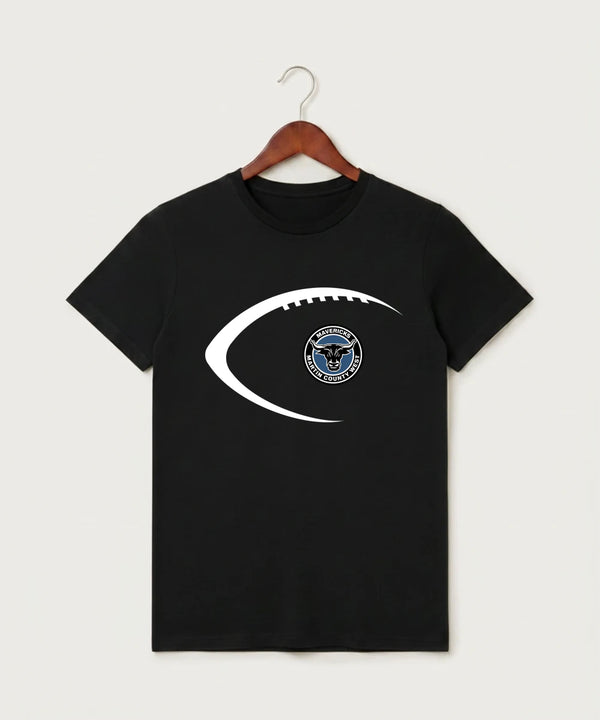 Martin County West High School Football (Boys) - Black T-Shirt - Full Front