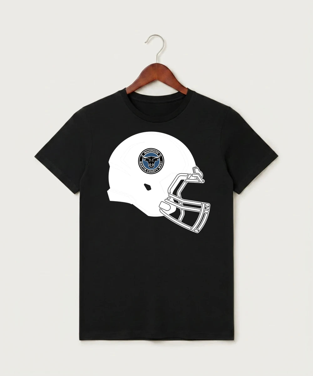 Martin County West High School Football (Boys) - Black T-Shirt - Full Front