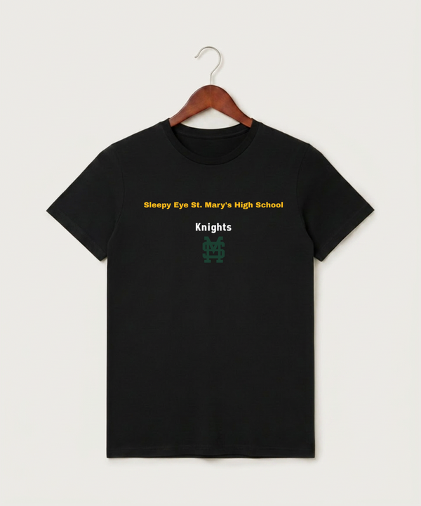 Sleepy Eye St. Mary's High School Athletics - Black T-Shirt - Full Front