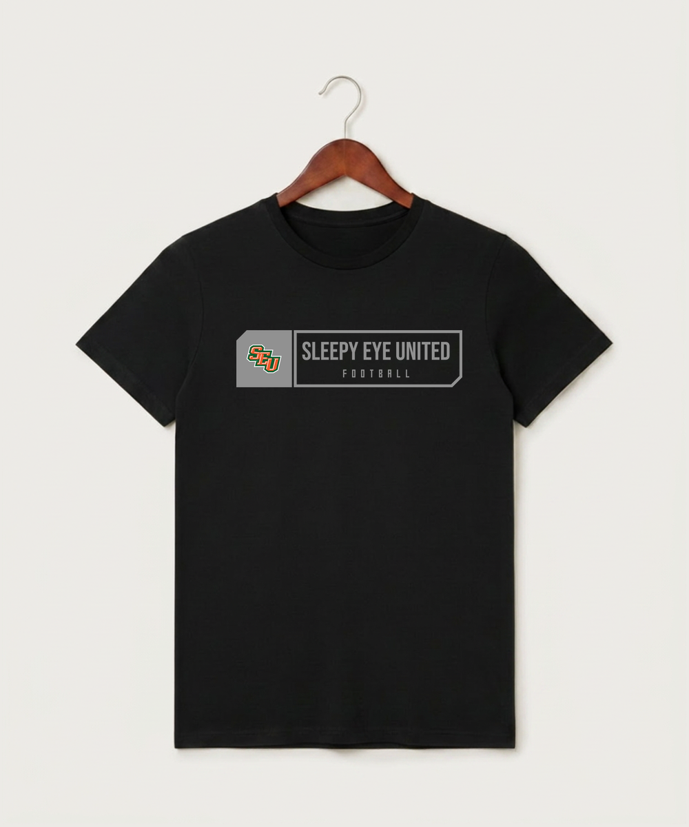Sleepy Eye United Football (Boys) - Black T-Shirt - Full Front