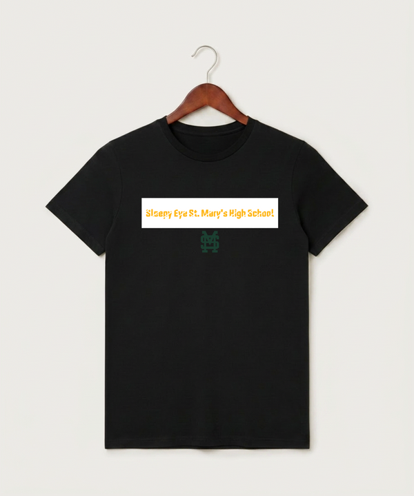 Sleepy Eye St. Mary's High School Athletics - Black T-Shirt - Full Front