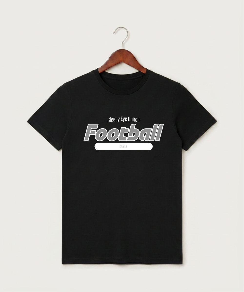 Sleepy Eye United Football (Boys) - Black T-Shirt - Full Front