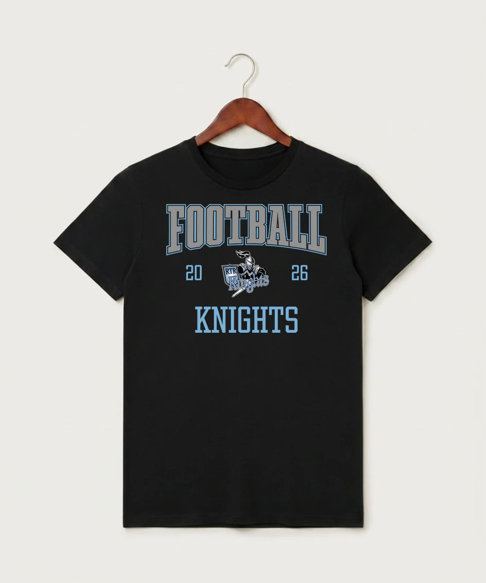 Russell-Tyler-Ruthton High School Football (Boys) - Black T-Shirt - Full Front