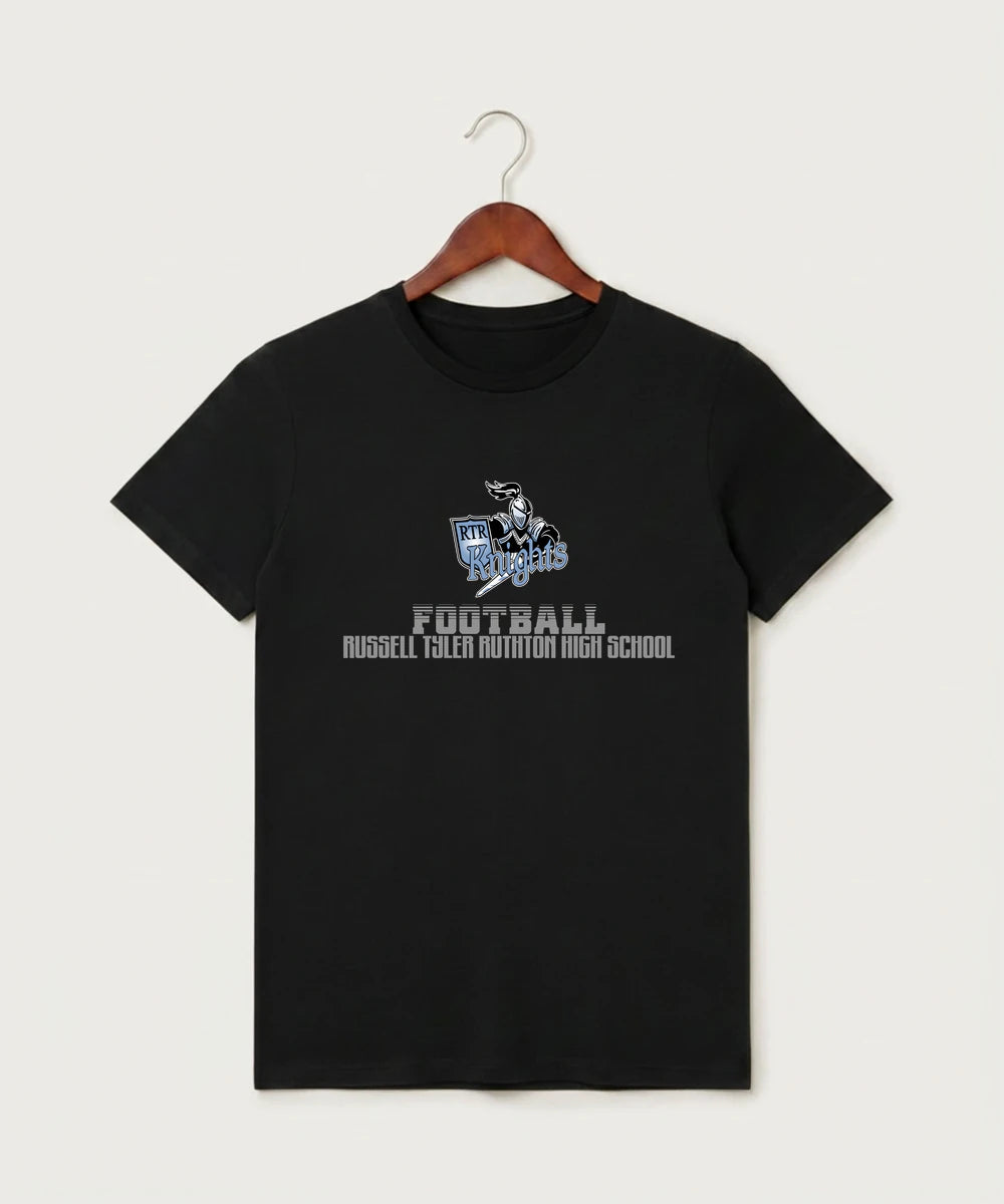 Russell-Tyler-Ruthton High School Football (Boys) - Black T-Shirt - Full Front