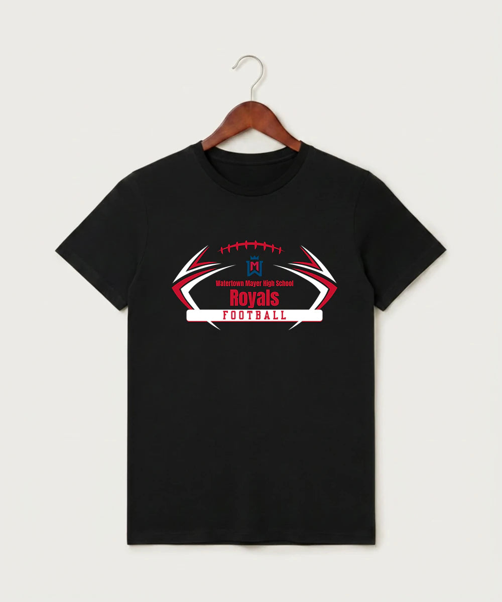 Watertown Mayer High School Football (Boys) - Black T-Shirt - Full Front