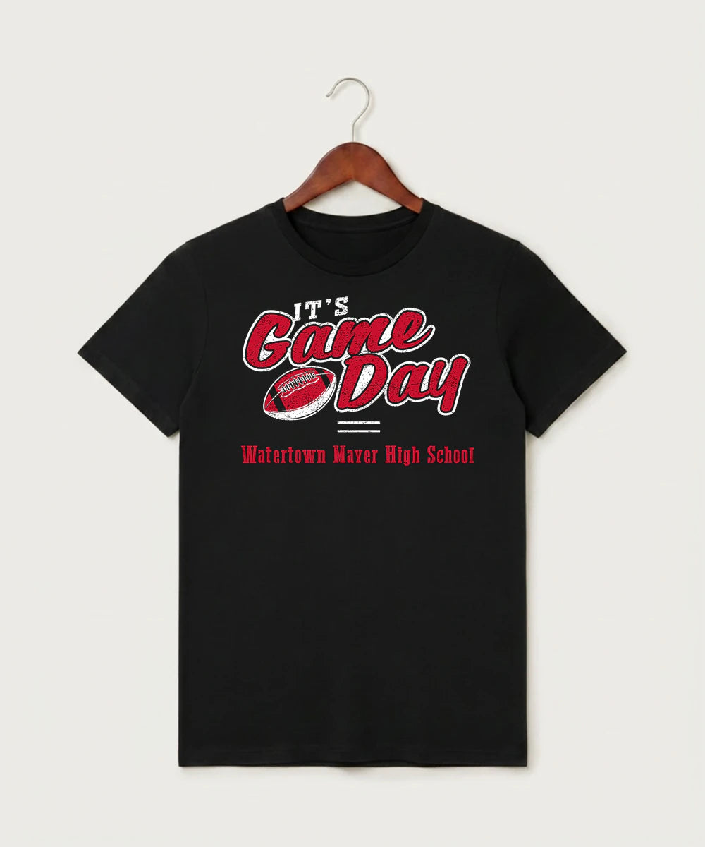 Watertown Mayer High School Football (Boys) - Black T-Shirt - Full Front