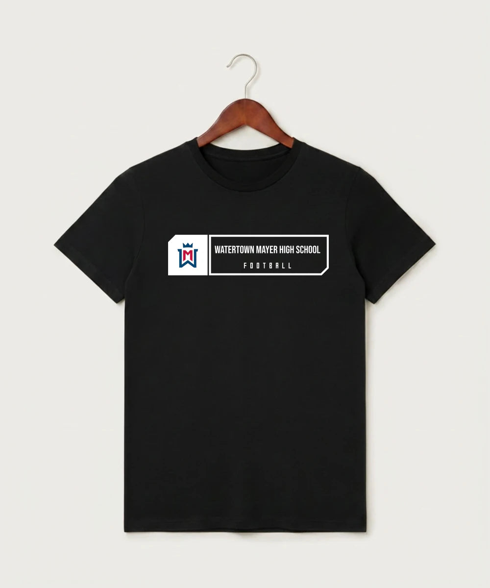 Watertown Mayer High School Football (Boys) - Black T-Shirt - Full Front