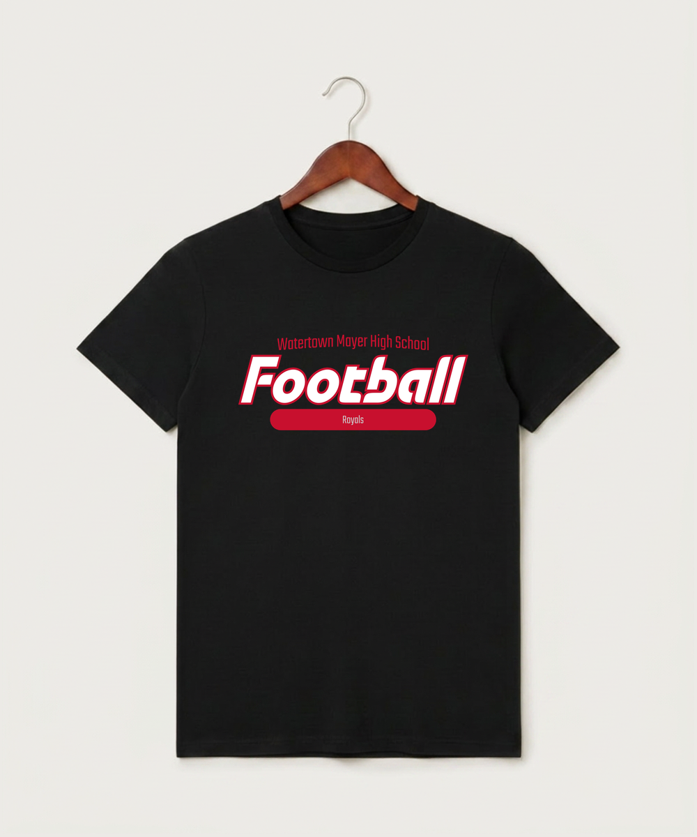 Watertown Mayer High School Football (Boys) - Black T-Shirt - Full Front