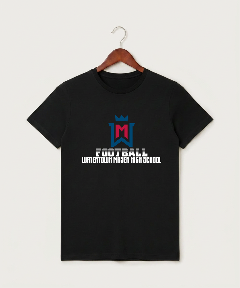 Watertown Mayer High School Football (Boys) - Black T-Shirt - Full Front