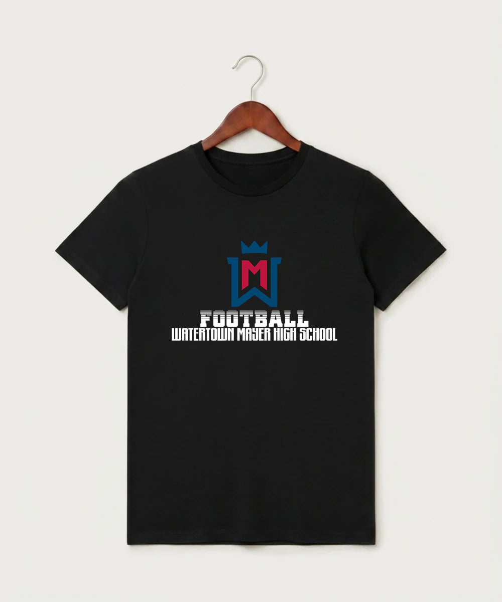 Watertown Mayer High School Football (Boys) - Black T-Shirt - Full Front