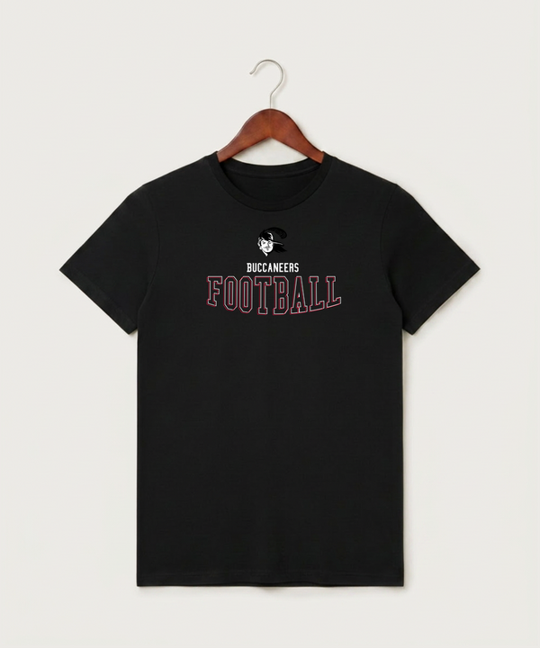Border West Football (Boys) - Black T-Shirt - Full Front
